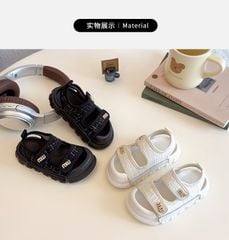 V7760 - Sandal MG Baby Miu Miu 2 màu trắng/đen bé gái size 21-35