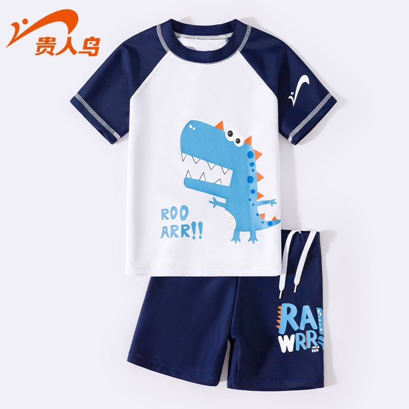 1122 - Bộ bơi GRN 2ct hoạ tiết khủng long 2 màu BT size 110-160