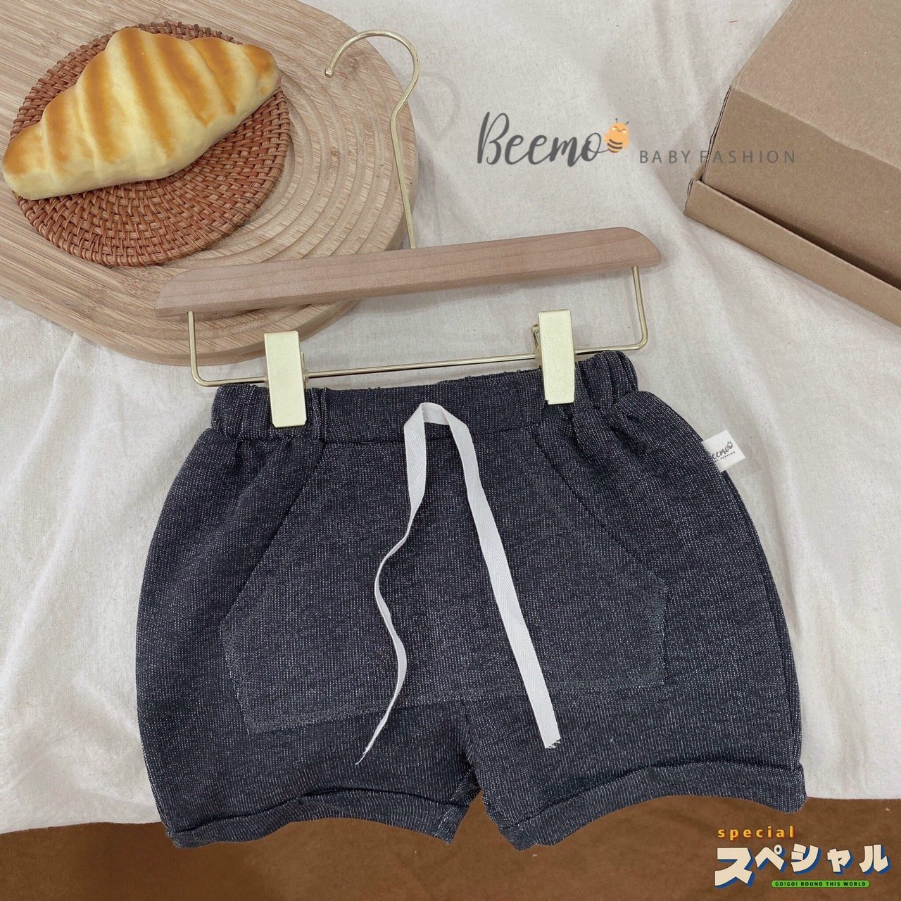 Quần short da cá Beemo đáp túi trước 3 màu BT