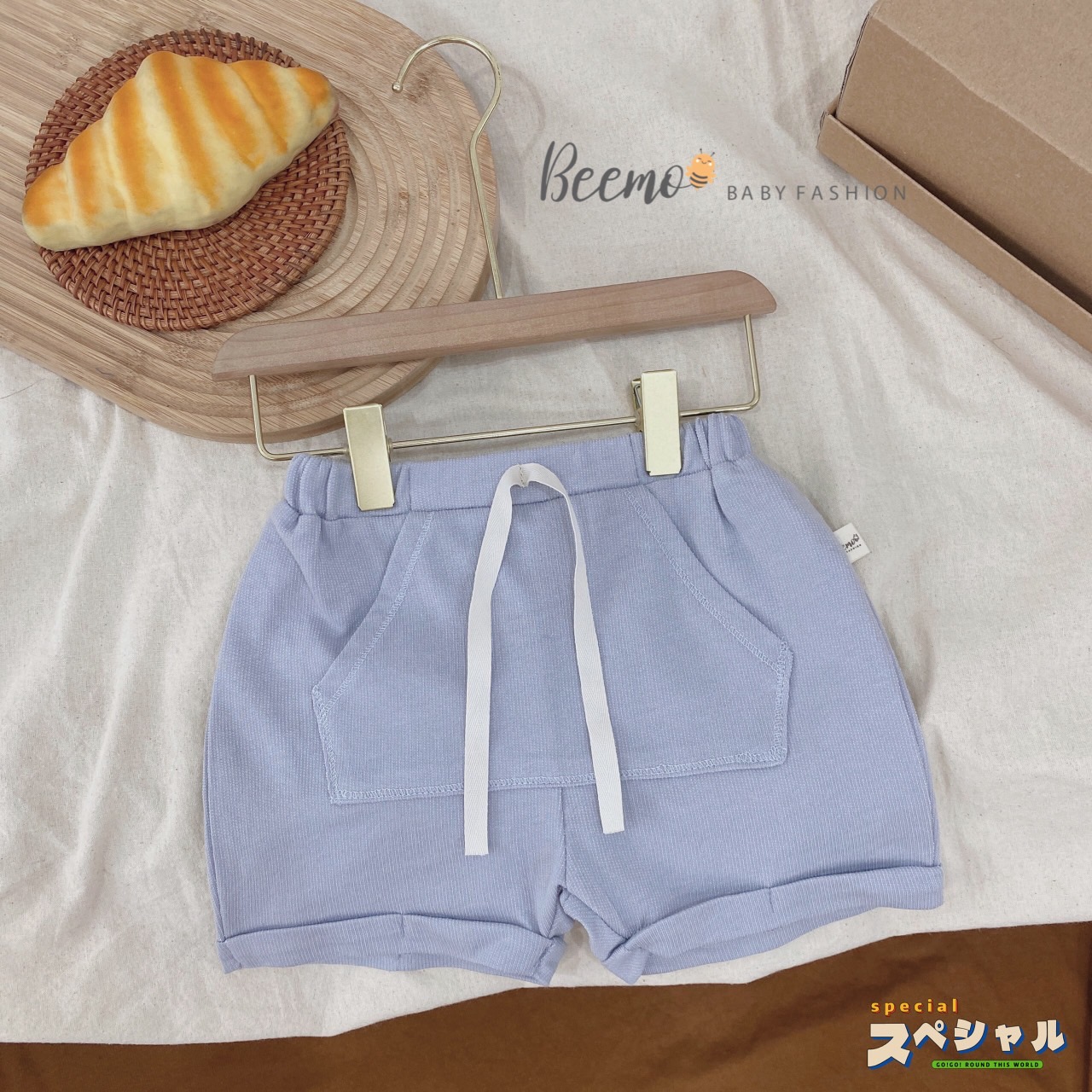 Quần short da cá Beemo đáp túi trước 3 màu BT