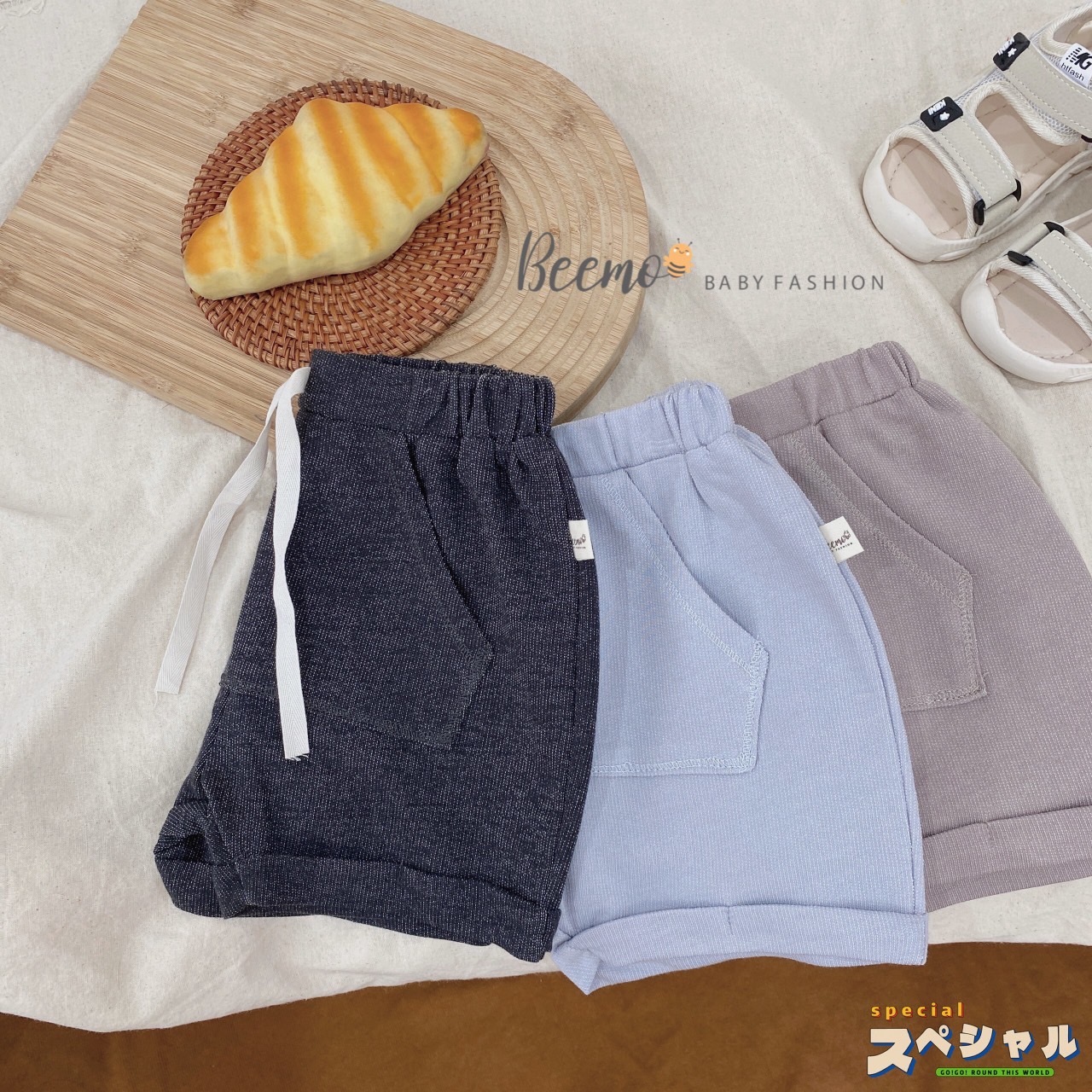 Quần short da cá Beemo đáp túi trước 3 màu BT
