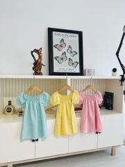 Váy đũi Harifa cổ vuông chun dáng xuông 1 - 6y