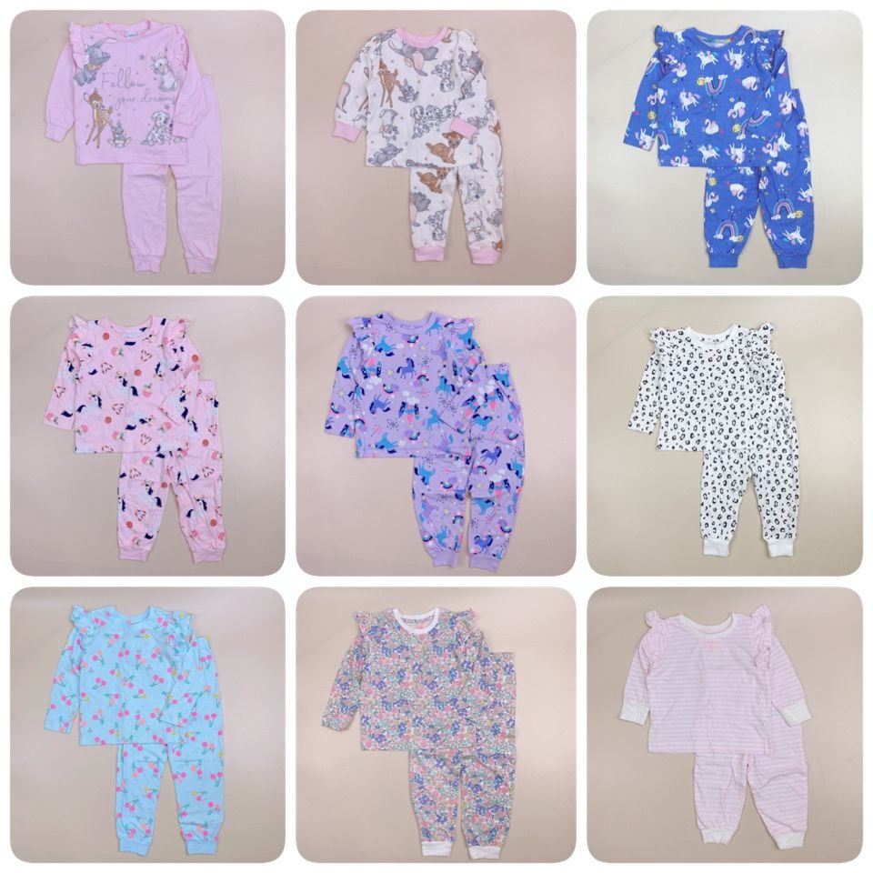 Bộ cotton Matalan Bé gái bèo vai nhiều mẫu