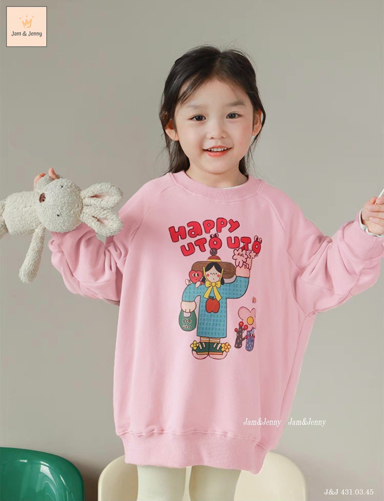 Set Jam&Jenny áo váy + quần legging cotton 3 hình BG size 2 - 12y