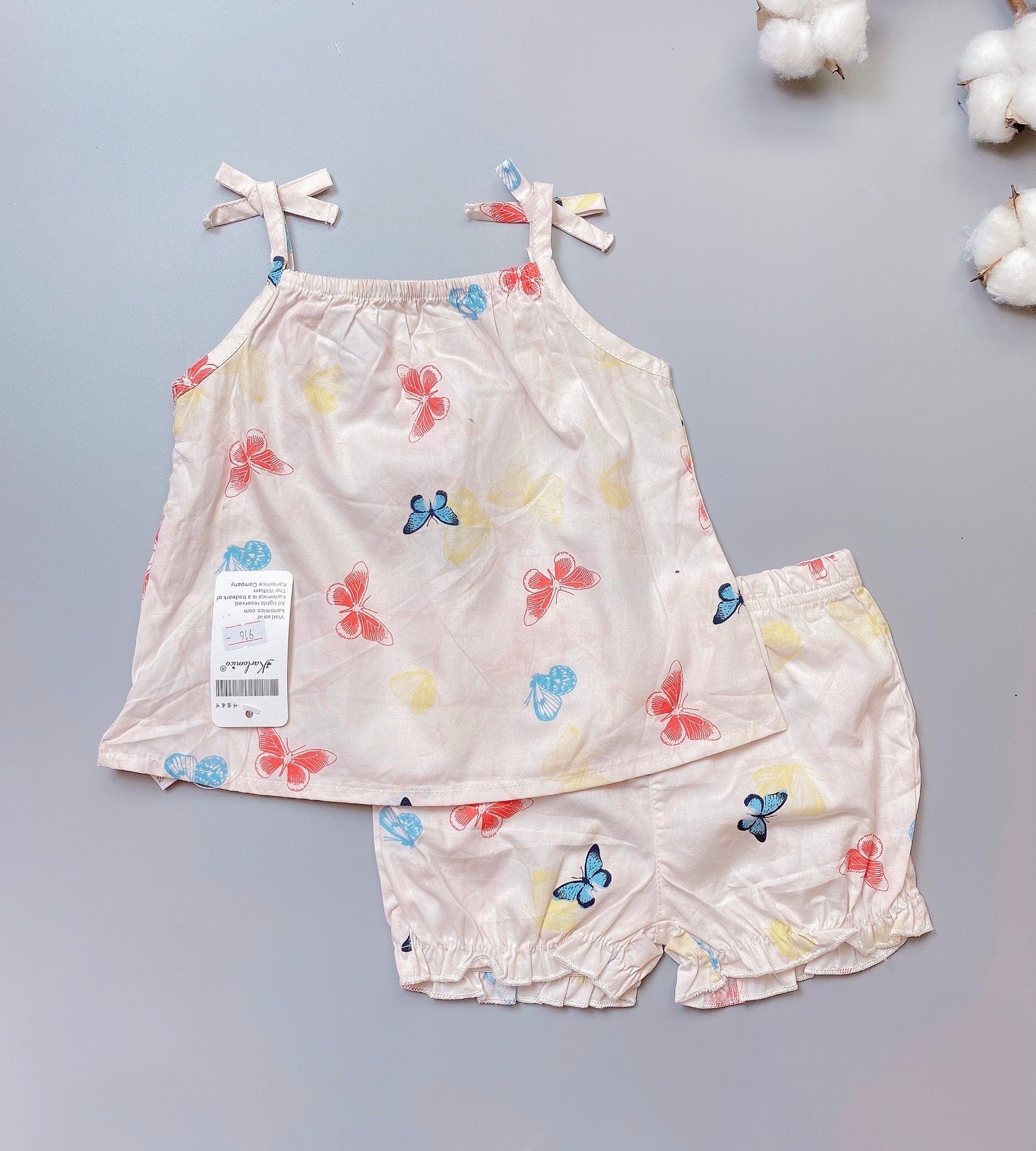 [30%] Bô thô hai dây Karlomico màu hồng hình bướm
