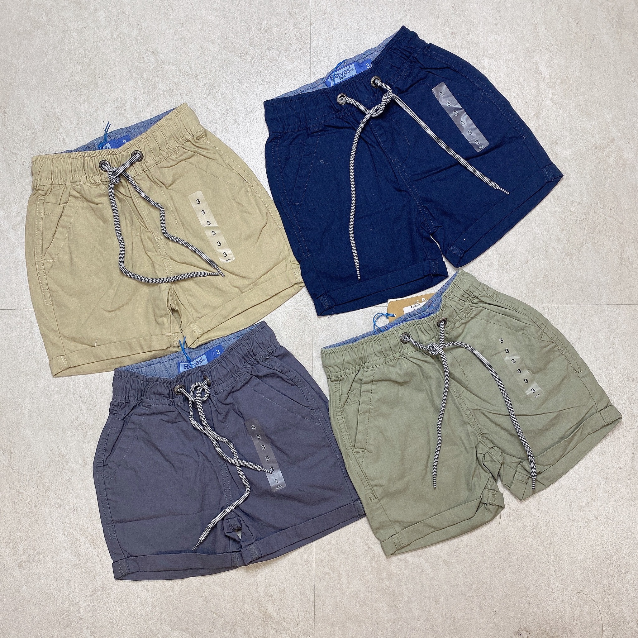 Quần short thô Cloud Break dòng trung Harvest trơn màu Bé Trai size 3 - 10y