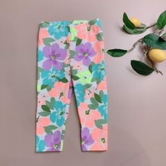 Quần legging lửng carter - Hoa tím cam