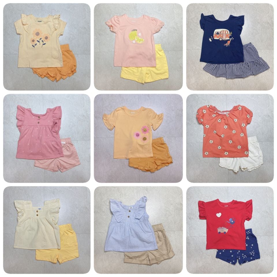 Bộ Pekkle nhiều mẫu cho bé Gái size 12m - 6y ( Bảng màu mới )