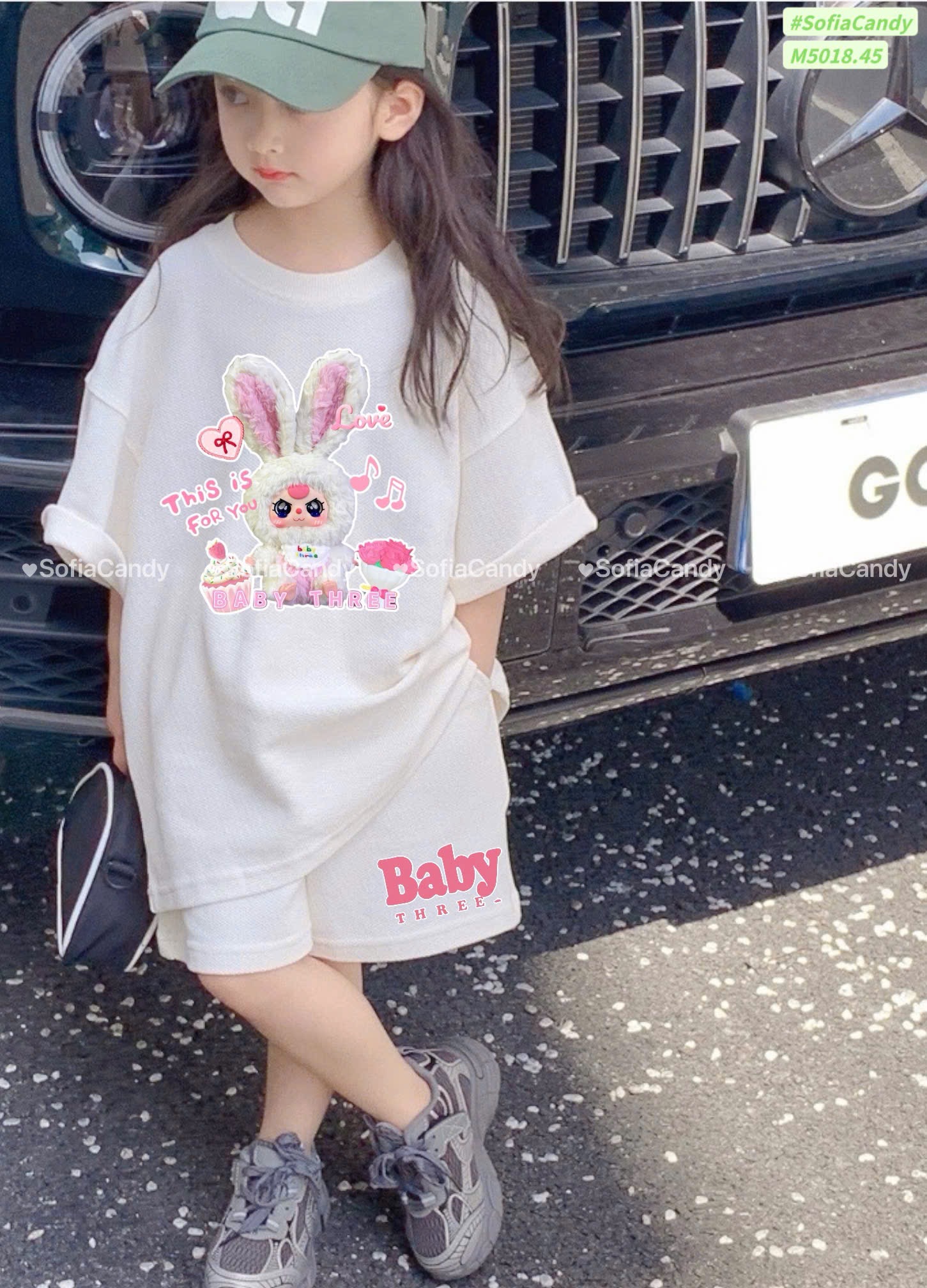 M5018 - Bộ Mia Kids Baby Three màu trắng bé gái size 1-10y
