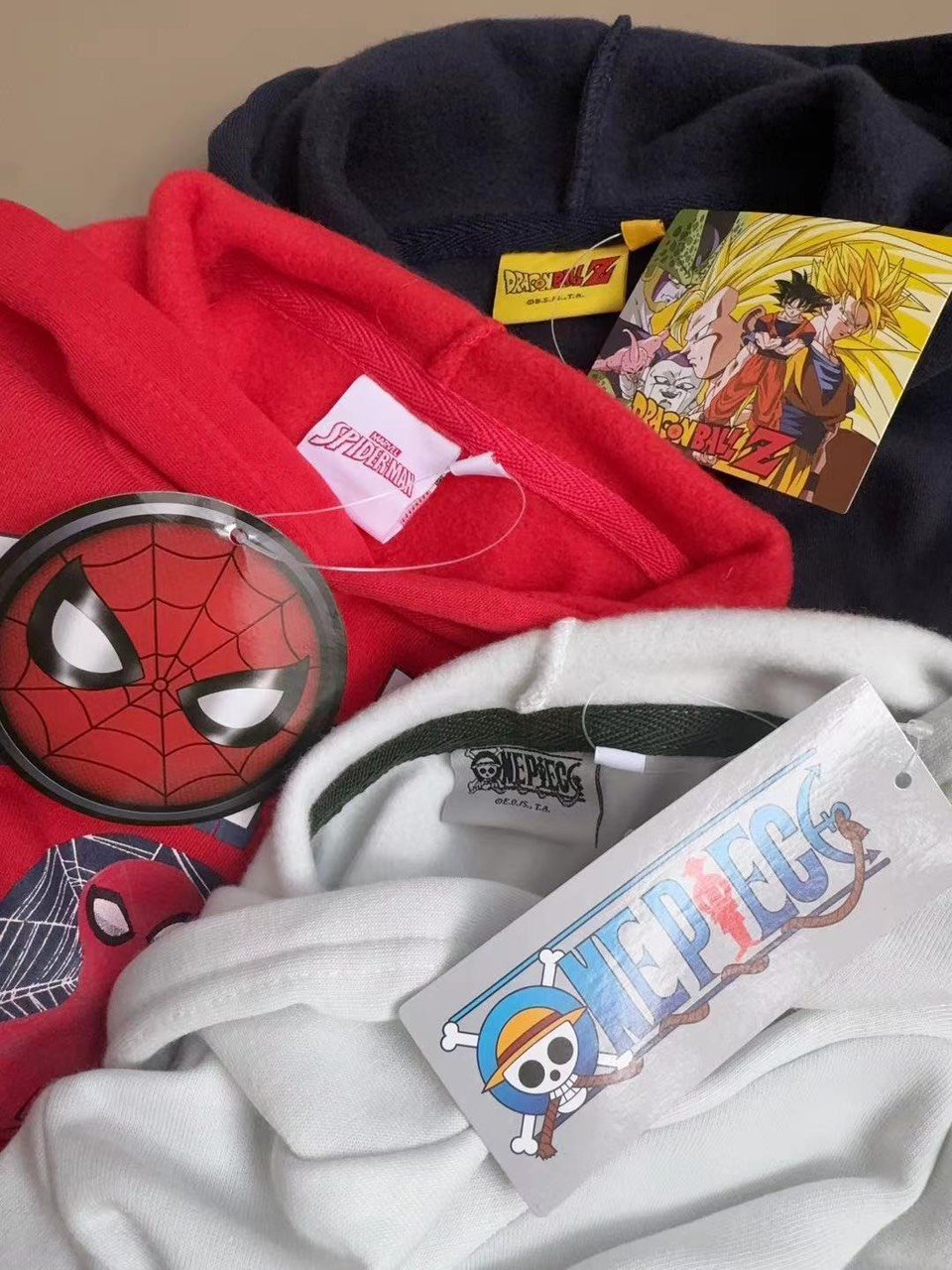 Bộ nỉ bông Dragonball, Onepiece, Spiderman dư xịn nhiều màu cho bé size 4-14y