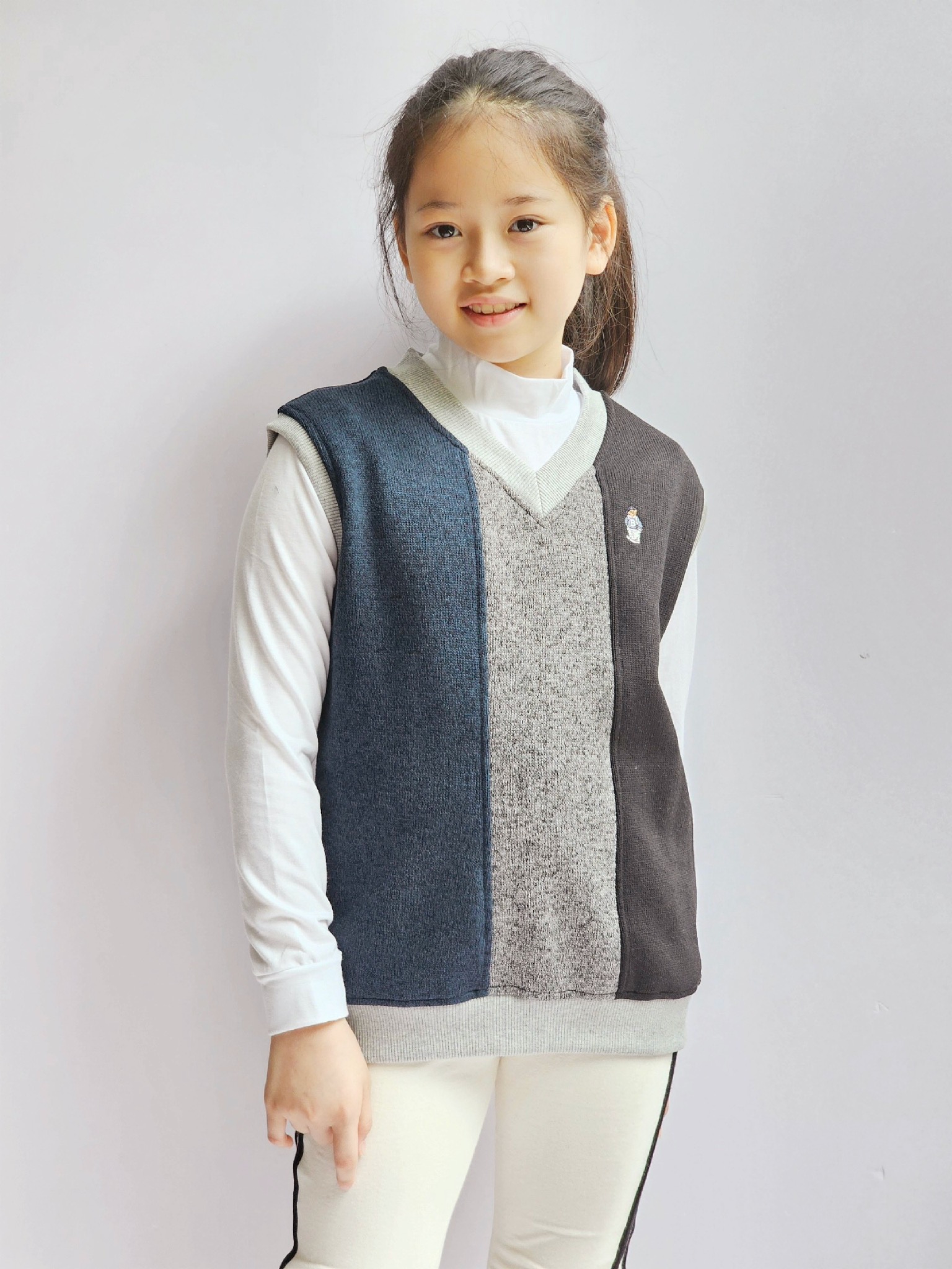 Áo gile nỉ len Bee Mon phối màu BTBG size 120-160