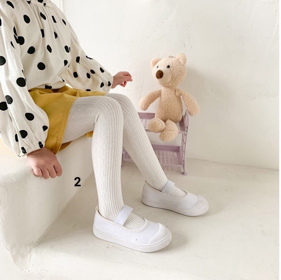 Quần tất trơn 6 màu dệt vặn thừng nhỏ size 3 - 9y