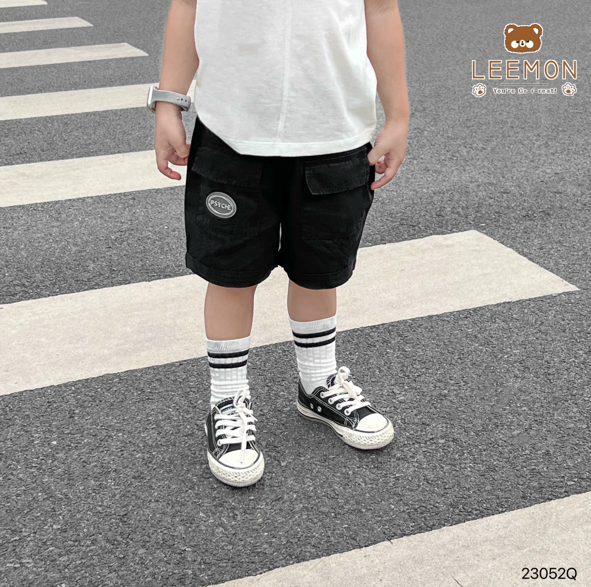 Quần short kaki Leemon túi hộp nhiều màu BT size 80-130