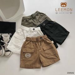 Quần short kaki Leemon túi hộp nhiều màu BT size 80-130