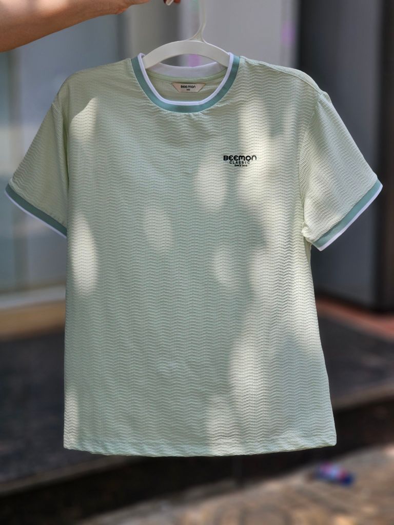 Áo thun thể thao Bee Mon 2 màu xanh mint, xanh rêu cho bé size 120-160