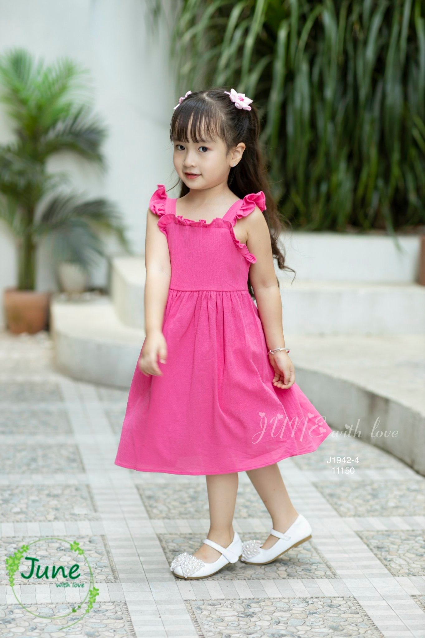 Váy thô đũi June hay dây vai cánh tiên trơn nhiều màu BG size 1-10y