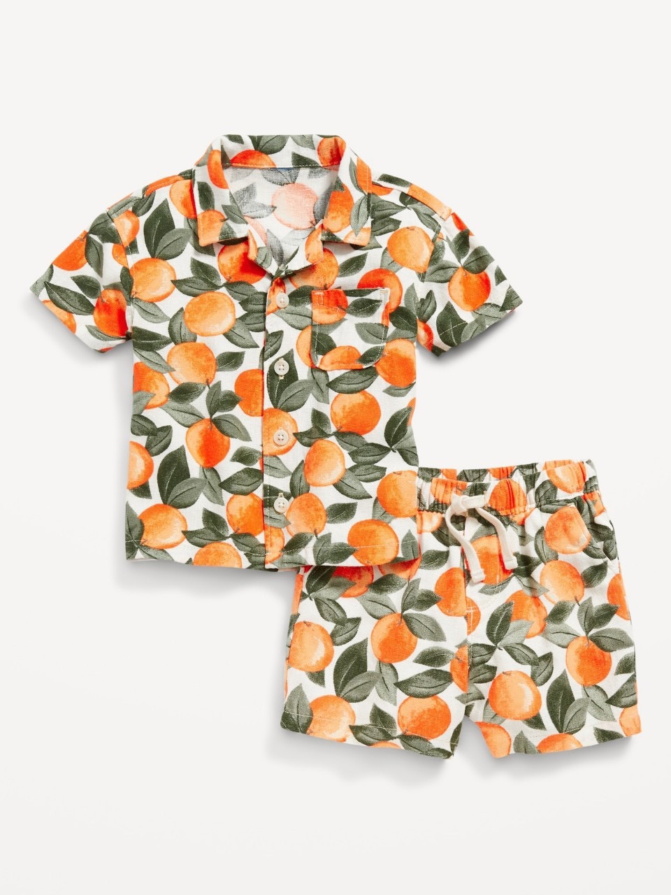 Bộ linen ONV áo sơ mi nhiều hình dòng nhí BT size 3m - 5y
