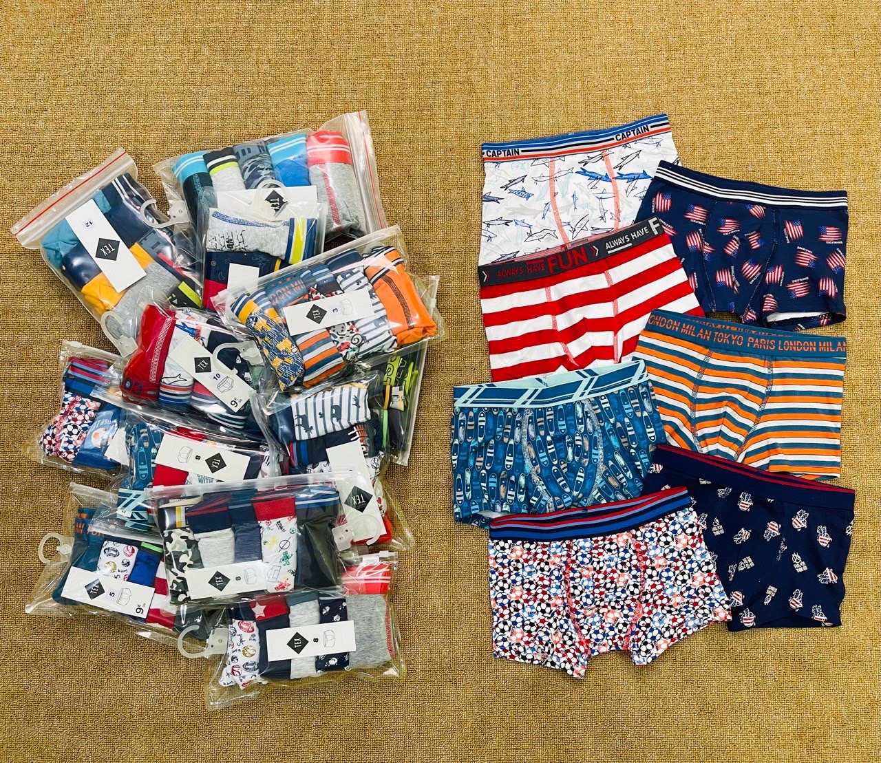 Set 5 quần sịp đùi bé trai Tex size 3-16y (ngẫu nhiên)