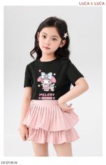 Set bộ Luca & Luca thỏ Melody áo cotton + chân váy xếp ly 2 tầng size 2-12y