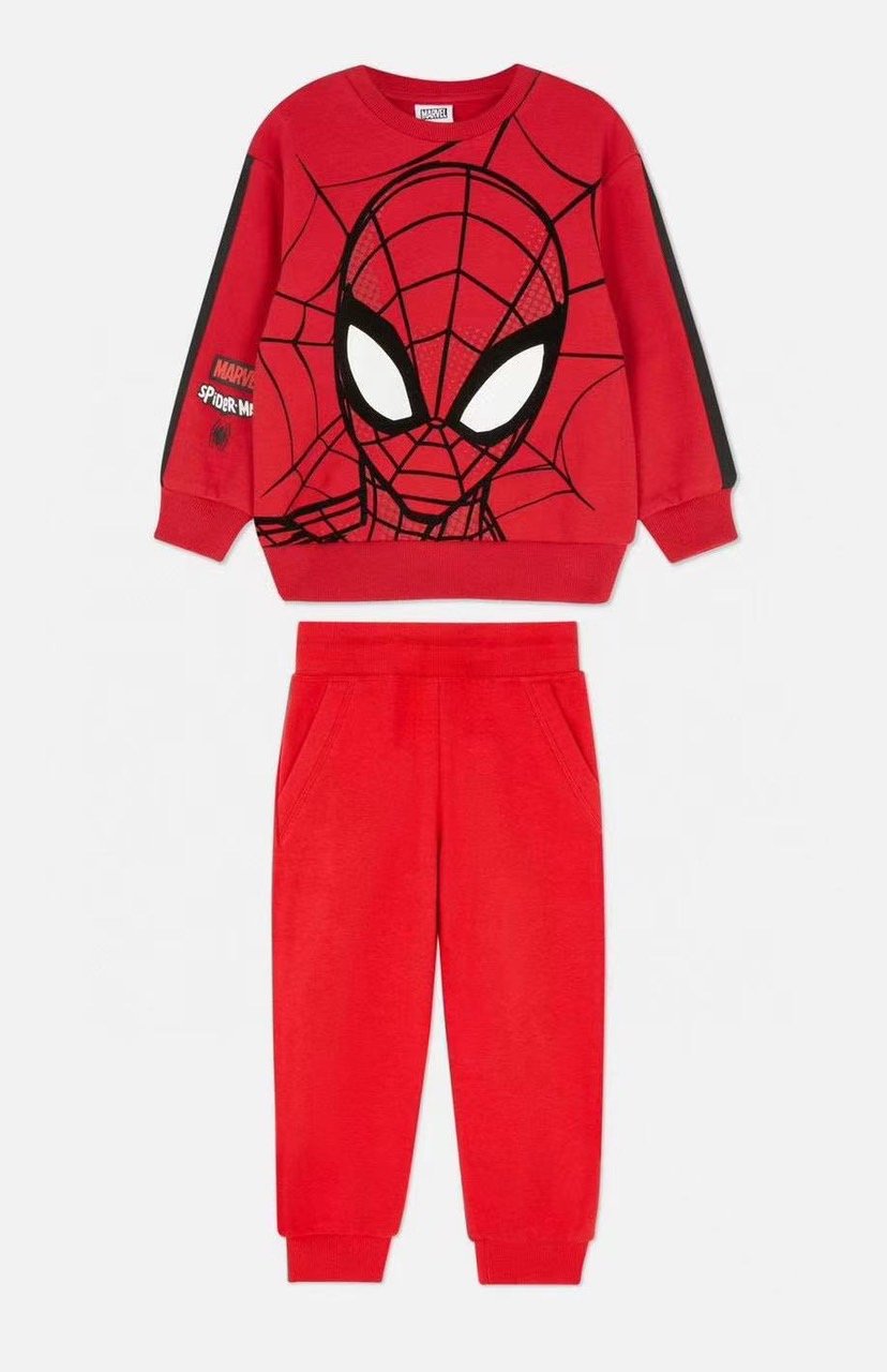 Bộ nỉ bông Marvel 2 màu đỏ người nhện / trắng comics size 2 - 8y