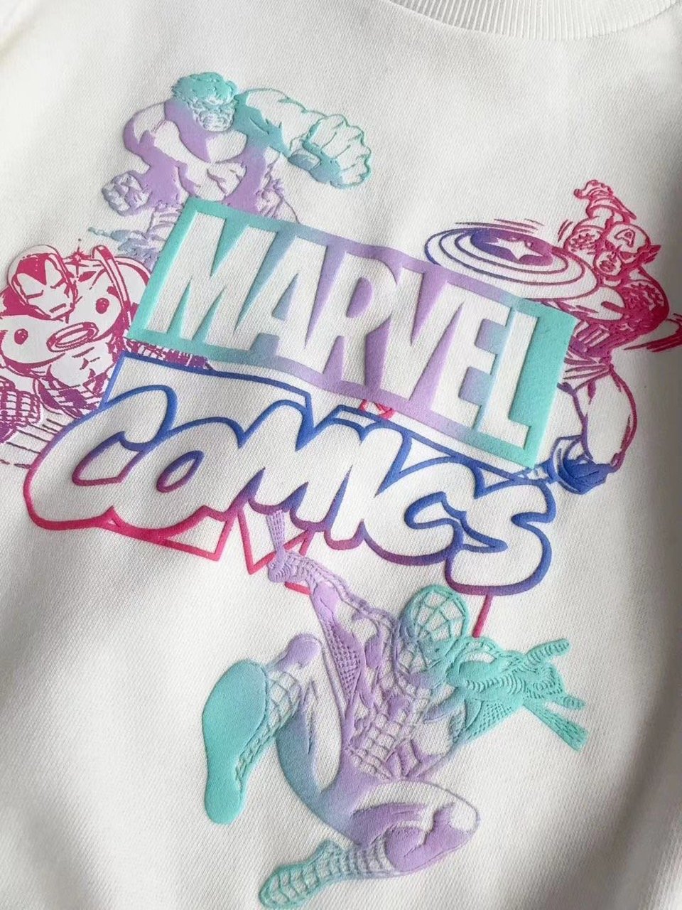 Bộ nỉ bông Marvel 2 màu đỏ người nhện / trắng comics size 2 - 8y