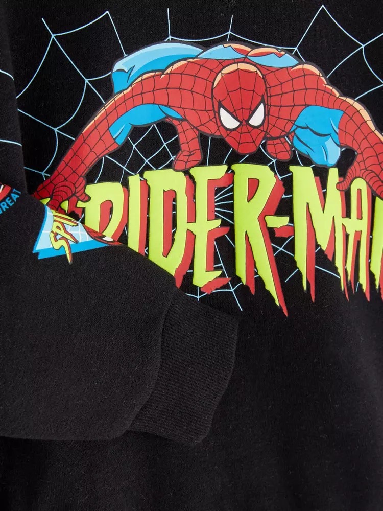 Bộ nỉ bông Marvel màu đen Spiderman size 2 -8y