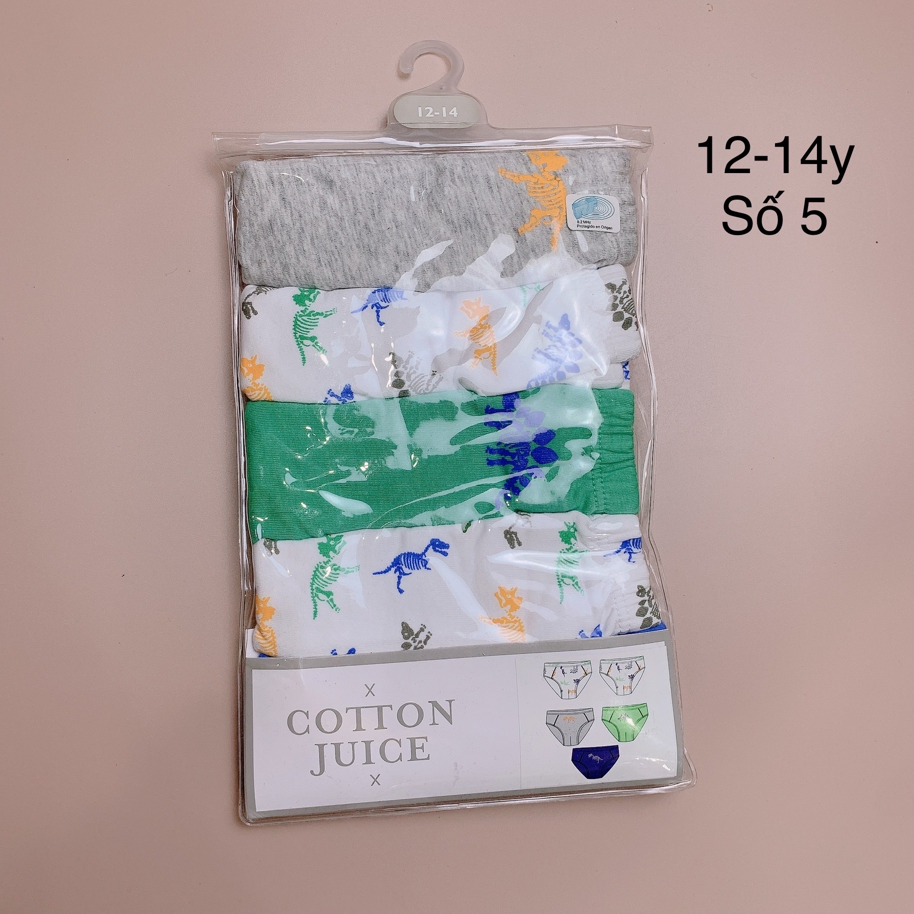 [12-14y] Set 5 quần sịp tam giác Cotton Juice bé trai