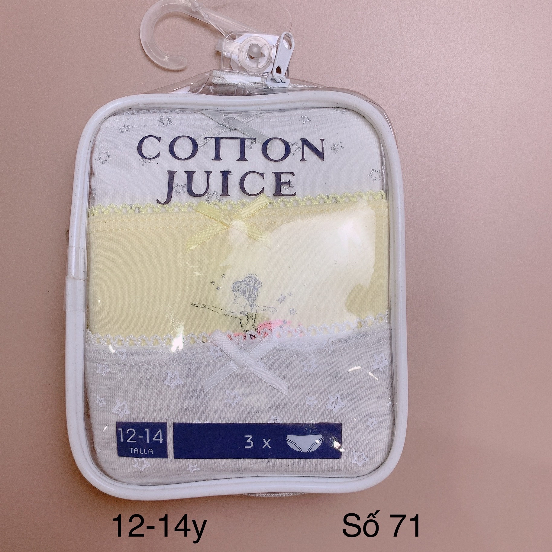 [12-14y] Set 3 quần chip Cotton Juice (số 61-72)