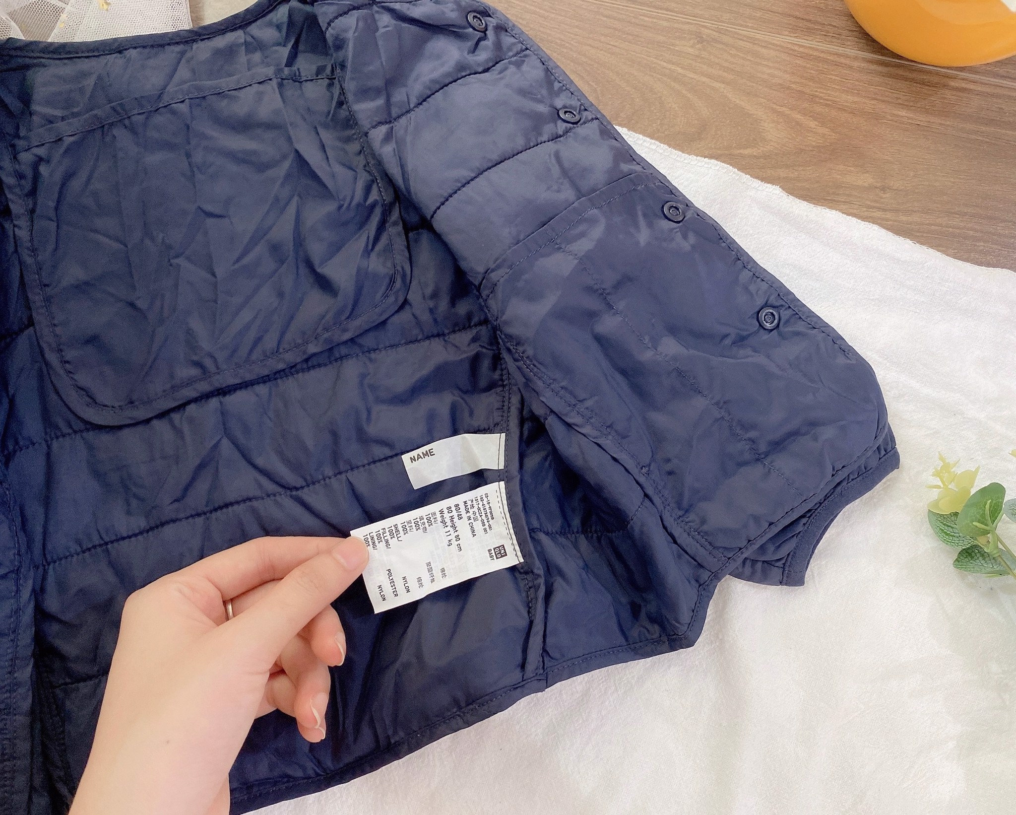 Áo phao siêu nhẹ cổ tròn Uni 4 màu BTBG size 80 / 90 / 100