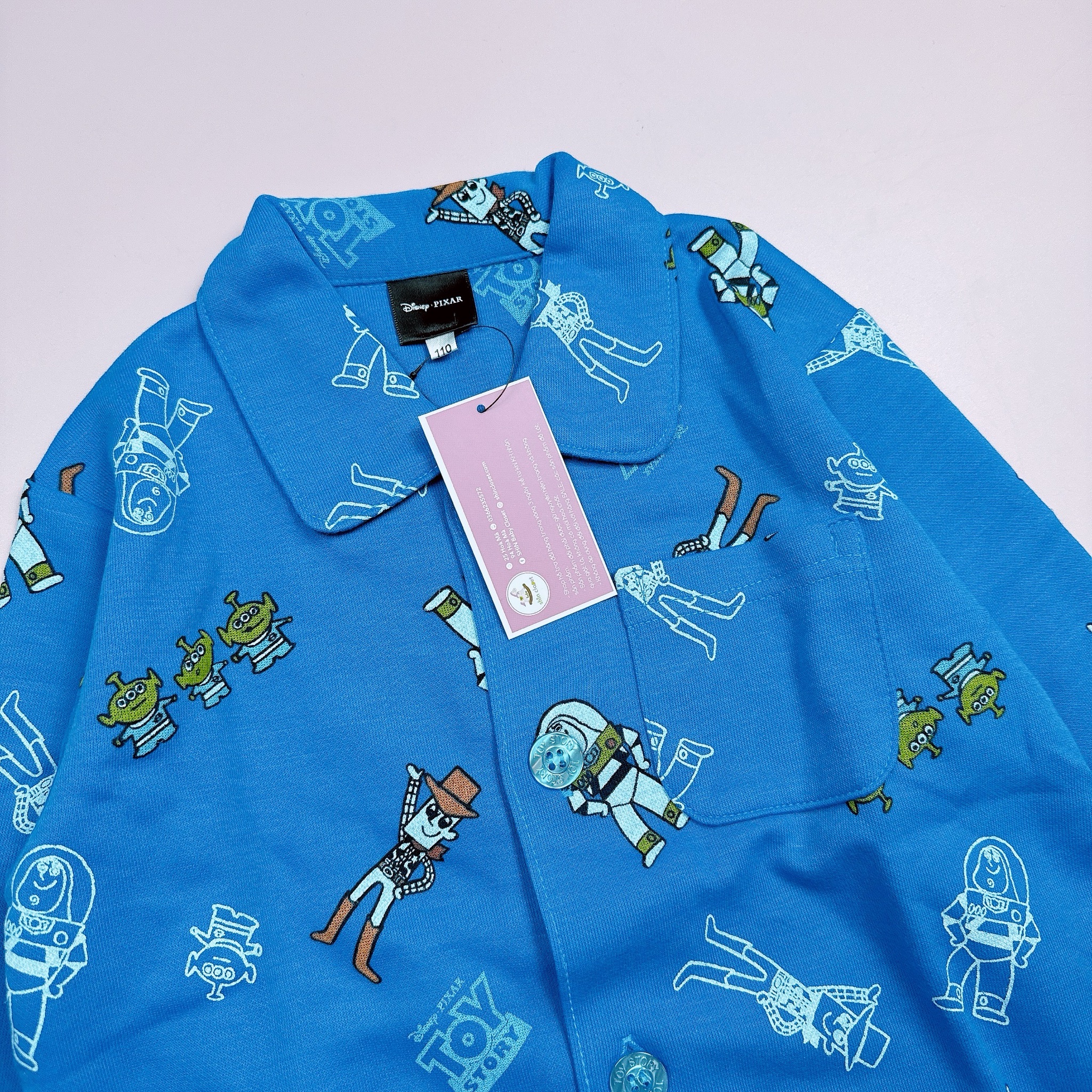Bộ Pyjama da cá Disney Pixar màu xanh coban hình Toy size 110 - 130