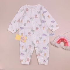 Body cotton Agabang màu kem hình gấu Pooh và những người bạn in tràn