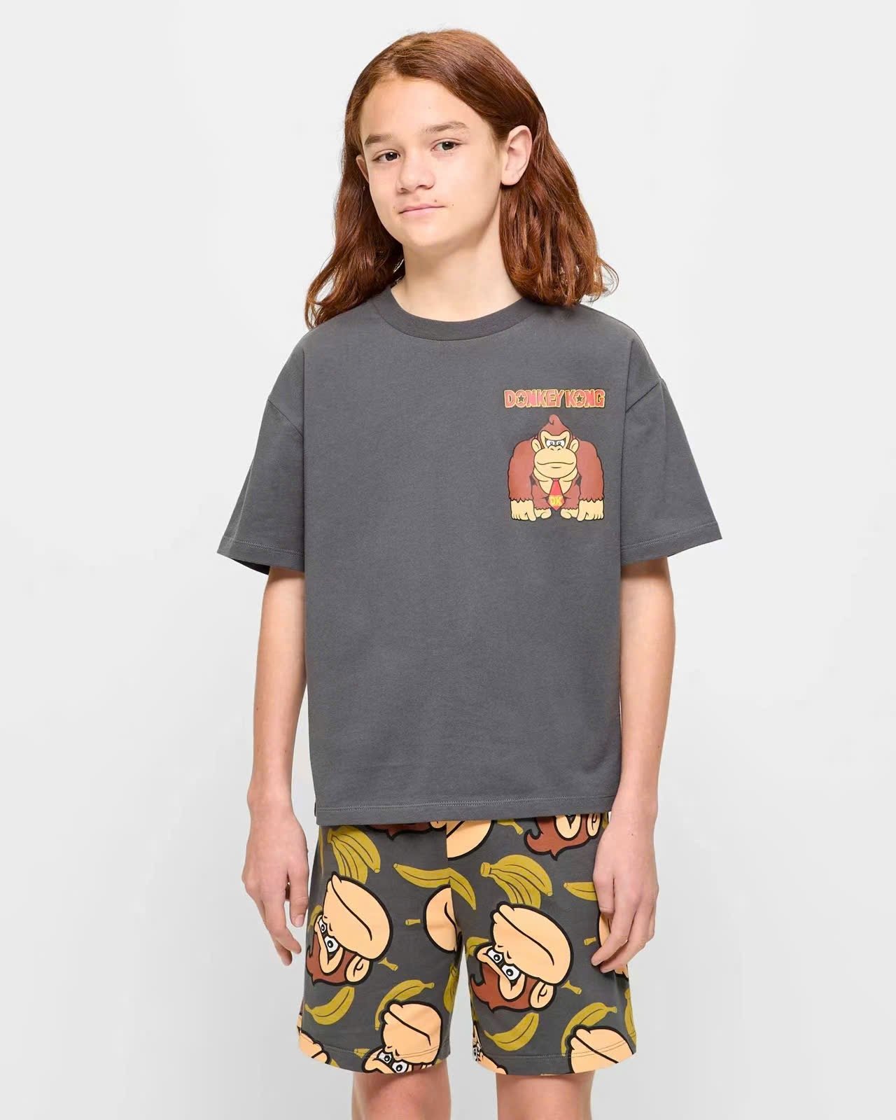 Bộ thun cotton dư xịn họa tiết Donkey Kong, Cờ Caro, Spiderman cho bé trai size 7-16y