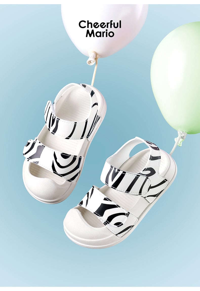 Sandal quai dán Mario hoạ tiết động vật nhiều màu cho bé size 140-190