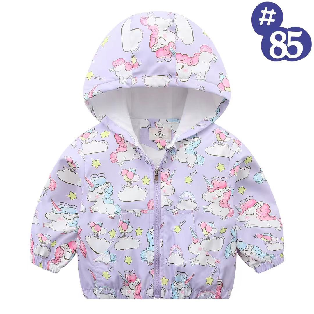 Áo gió lót cotton Ravedye Bear nhiều hình Bé Gái size 100 - 140
