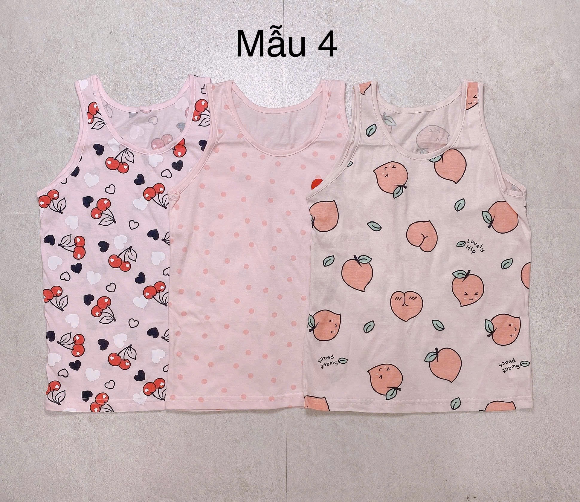 Set 3 áo sát nách MayKids cho Bé Gái size 55 - 85 ( 2 - 14y )