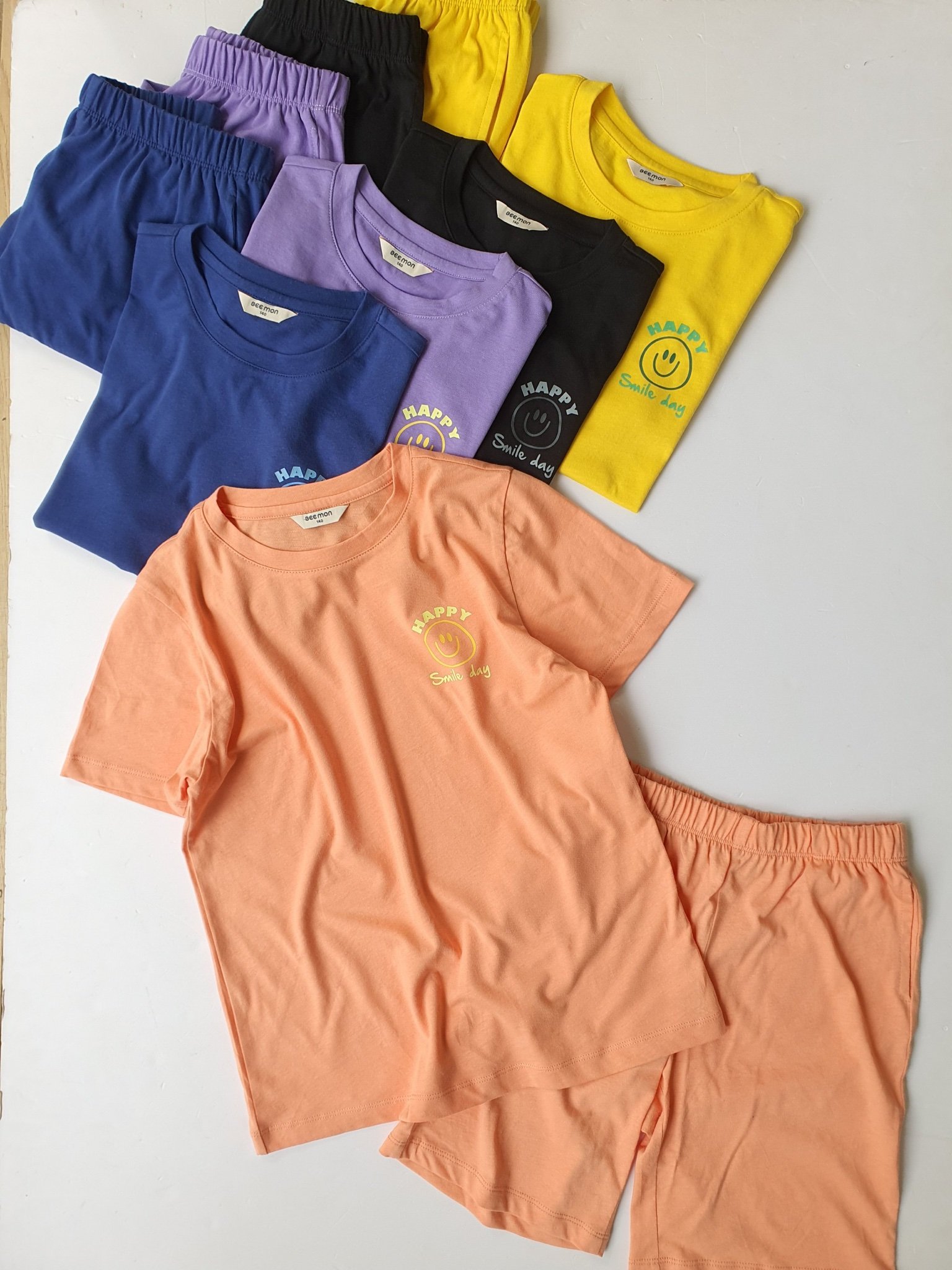 Bộ cotton Bee Mon mặt cười 5 màu BTBG size 110 - 160 - Bảng màu 2