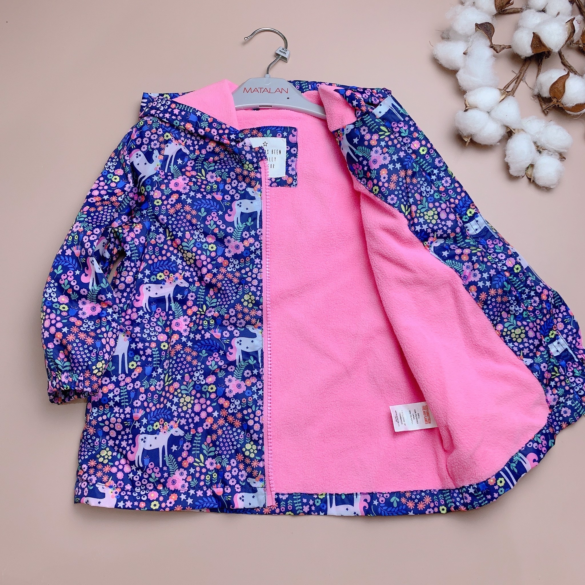 Áo khoác gió lót nỉ Matalan 2 màu hình pony BG