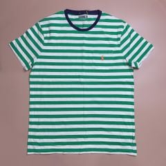 Áo cotton Polo (Bố) - kẻ xanh lá