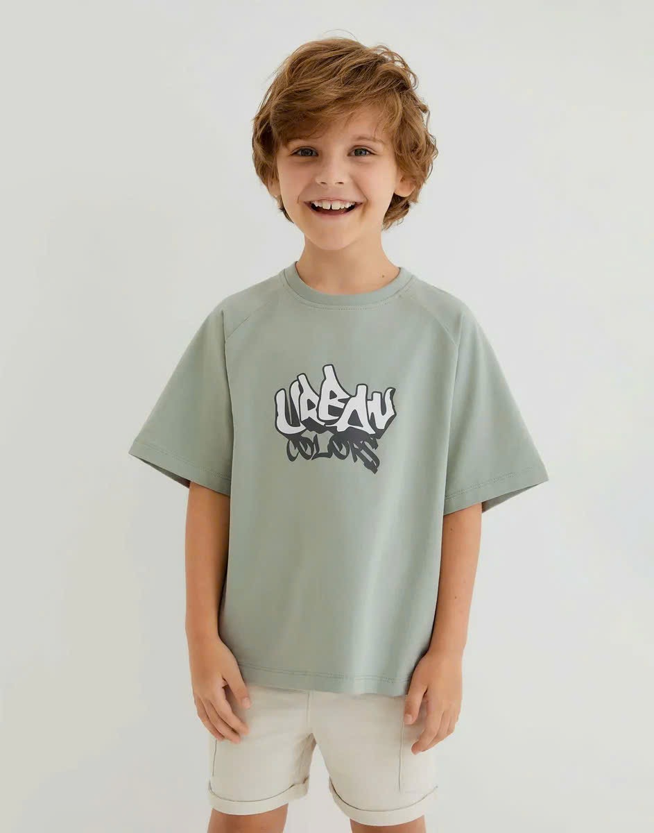Áo cotton GGJJ dư xịn nhiều mẫu in chữ bé trai size 2-8y