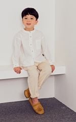 Áo sơ mi Toto Heros màu trắng cổ tàu size 100 - 150