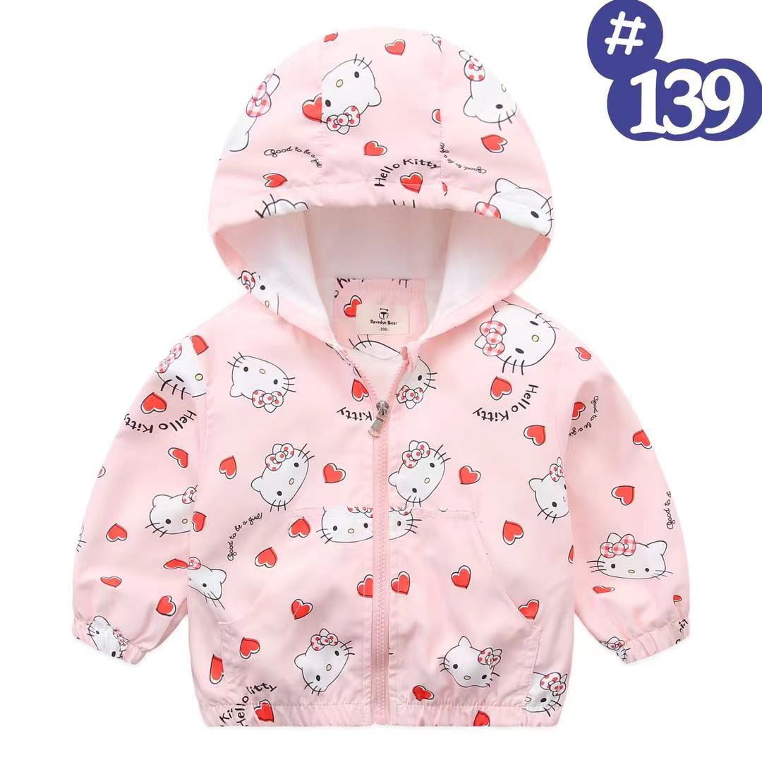 Áo gió lót cotton Ravedye Bear nhiều hình Bé Gái size 100 - 140