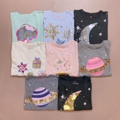 Áo cotton Crewcuts kim sa / nhũ nhiều hình size 5 - 14y - Bảng màu 2