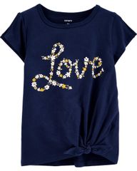 Áo cotton Carters - navy LOVE buộc vạt