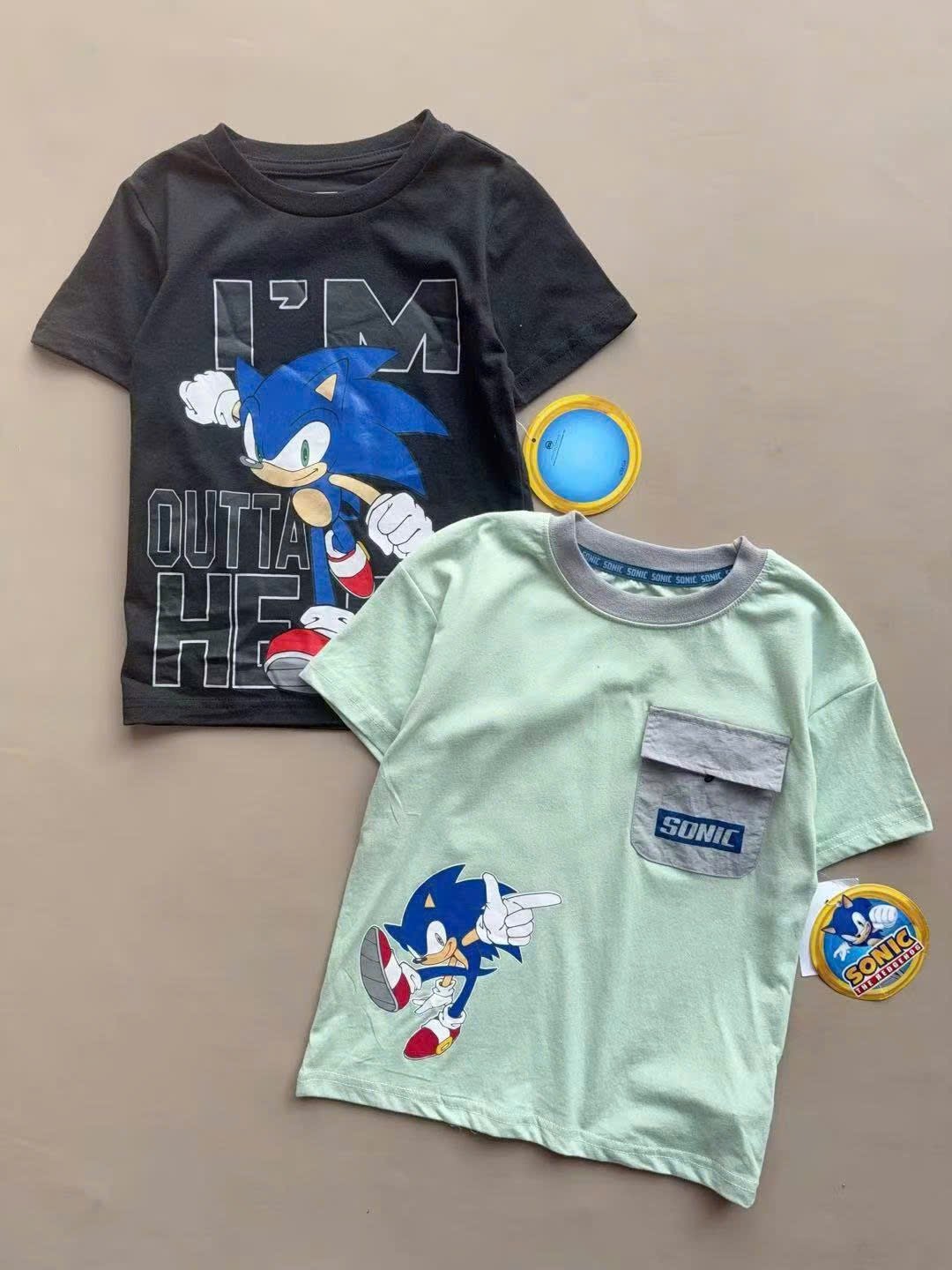 Áo cotton Sonic dư xịn nhiều màu cho bé trai size 4-7y