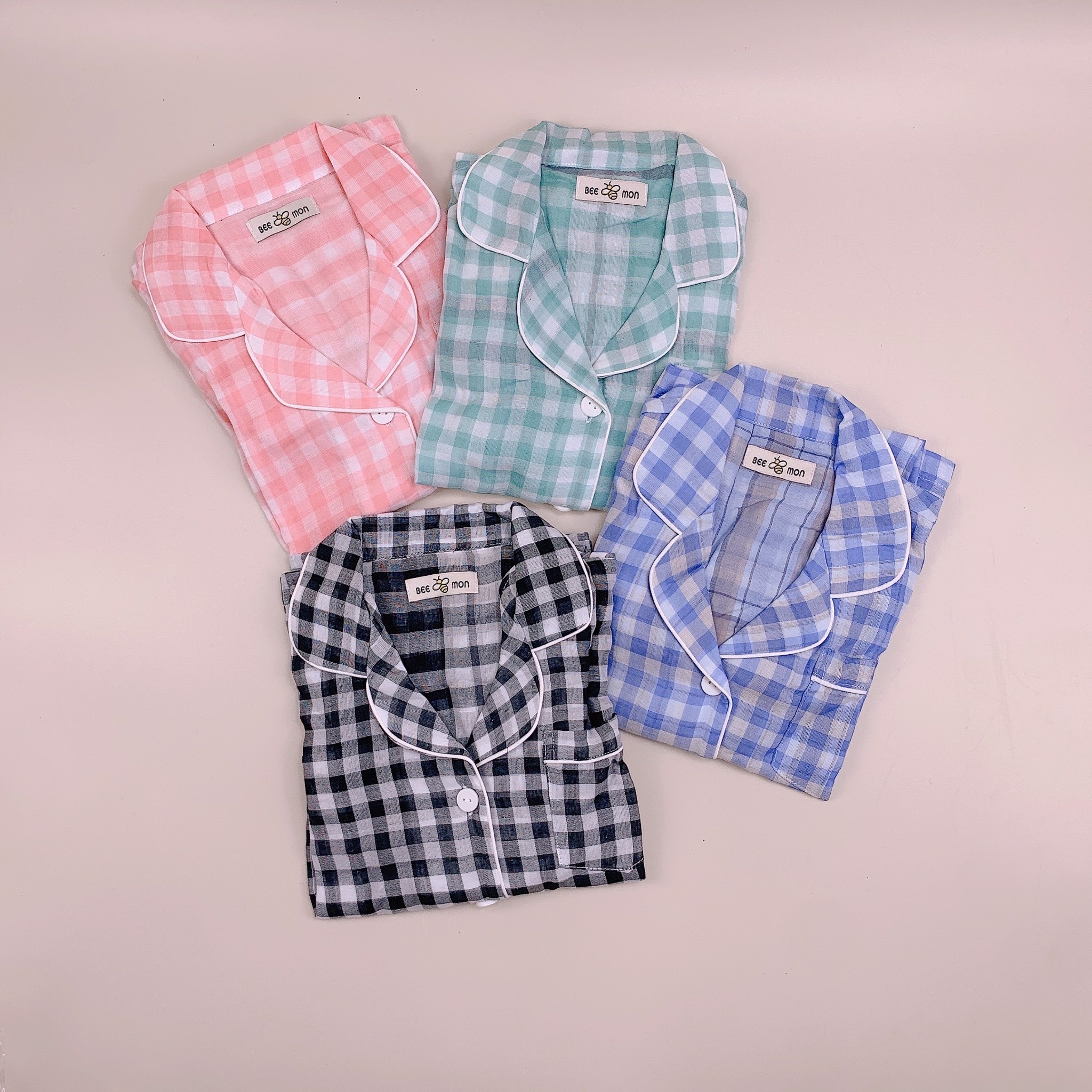 Pyjama muslin Bee Mon Caro 4 màu cho Bé và Mẹ