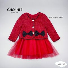 Set váy + áo khoác dạ tweed Cho - Hee 3 màu size 1 - 10y