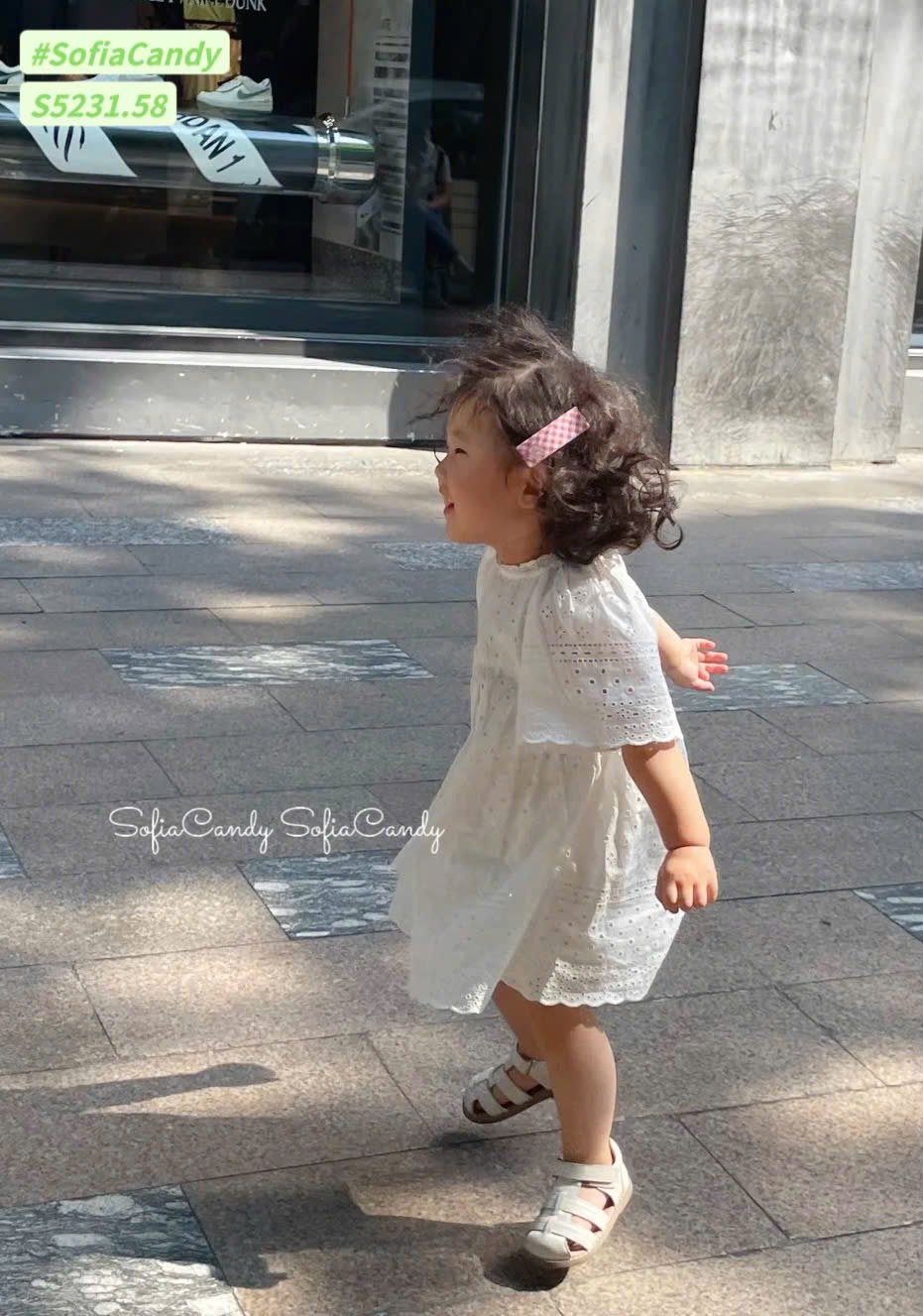 S5231 - Váy Sofia Candy thêu trắng phối tay bé gái size 1-10y
