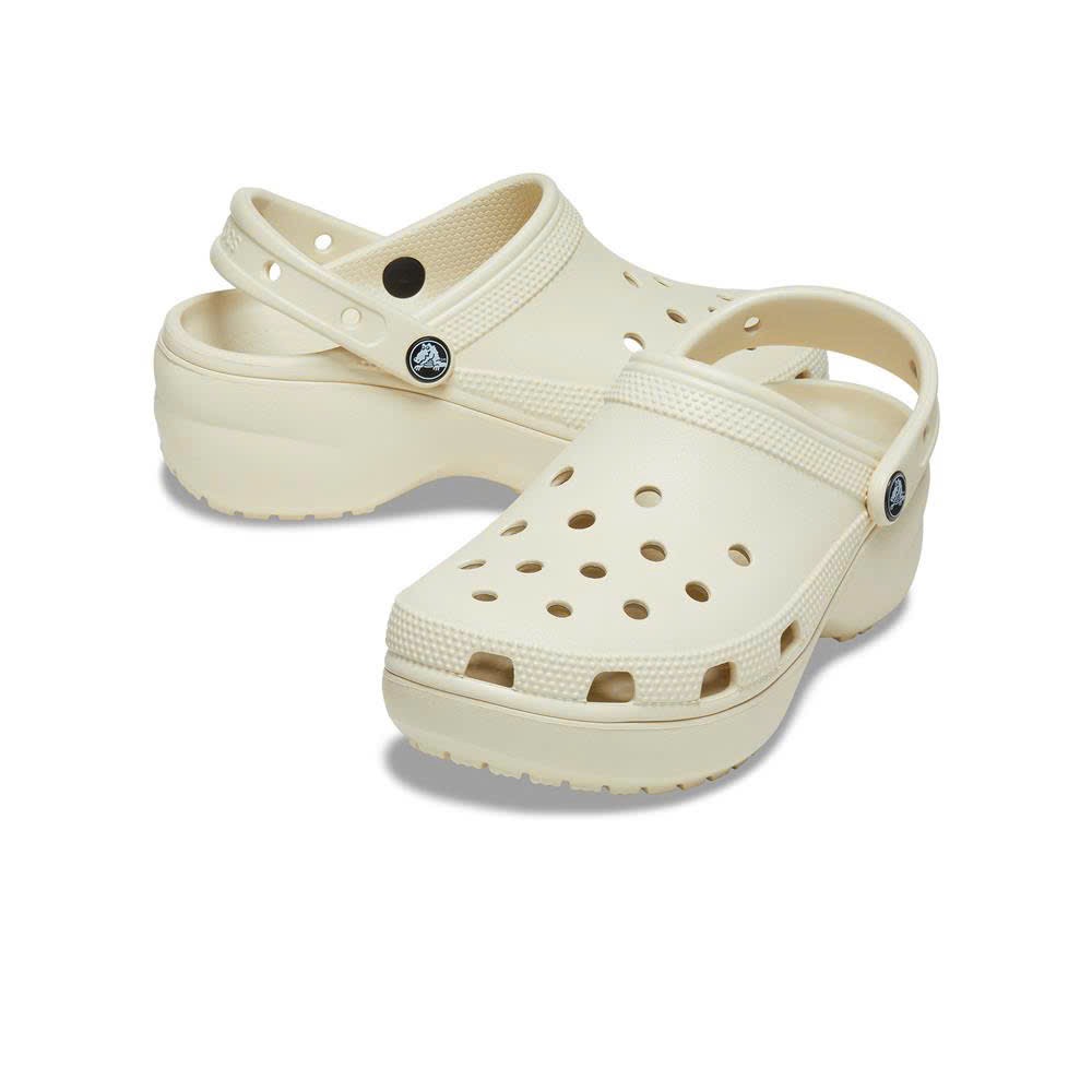 Sục Crocs Classic Platform đế cao trơn màu cho mẹ 2 màu trắng/be size 36-37/ 37-38