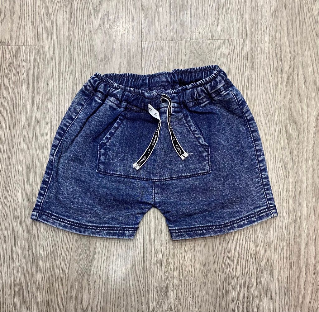 Quần short jean mềm zara màu xanh túi bụng