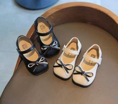 V295 - Giày MG Baby nơ phối kem trắng 2 màu size 21-30